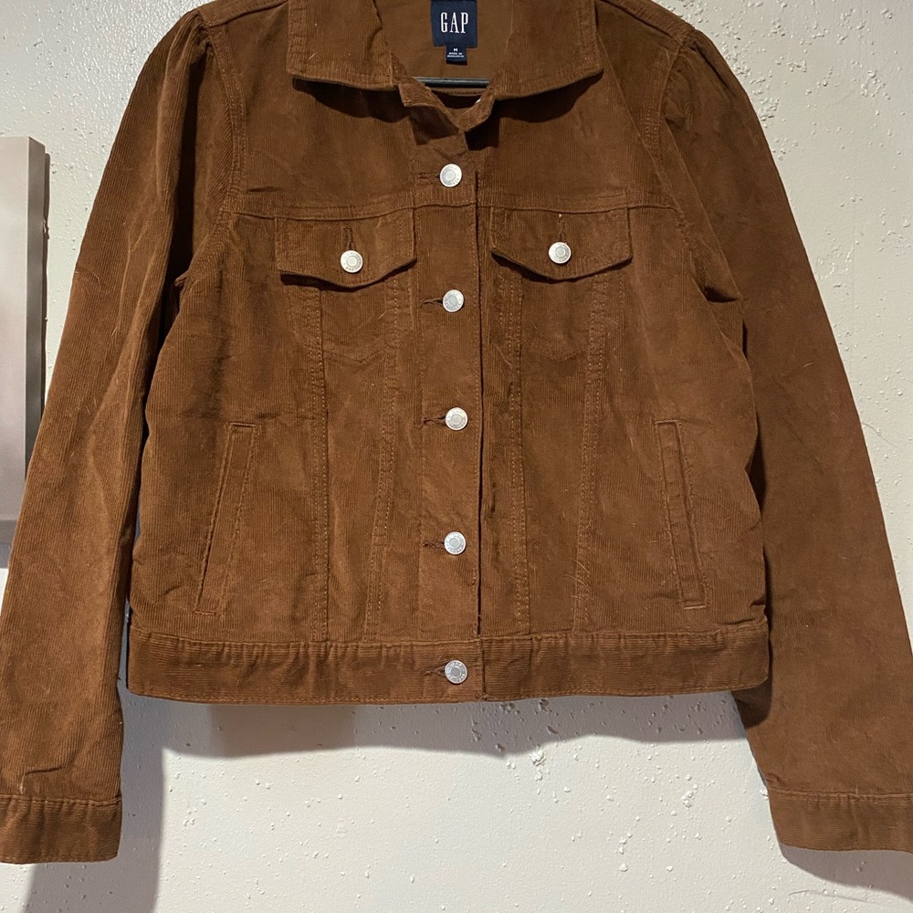 GAP Chestnut Suede Button-Up Jacket